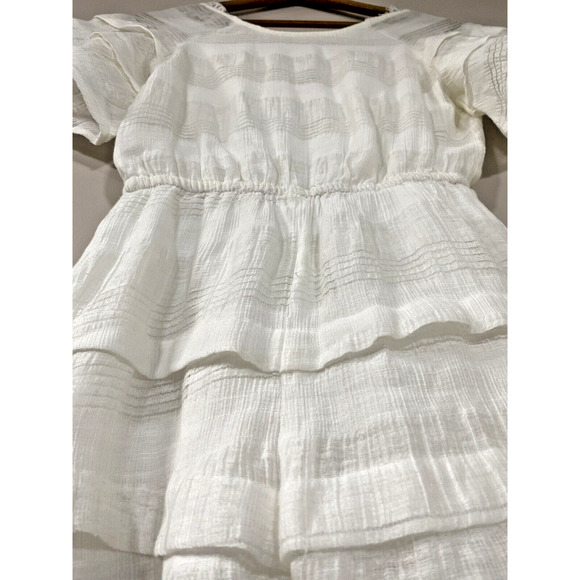 J.O.A. White Short Sleeve Romper Lace Ruffles Boho Size XSMALL - Picture 4 of 12